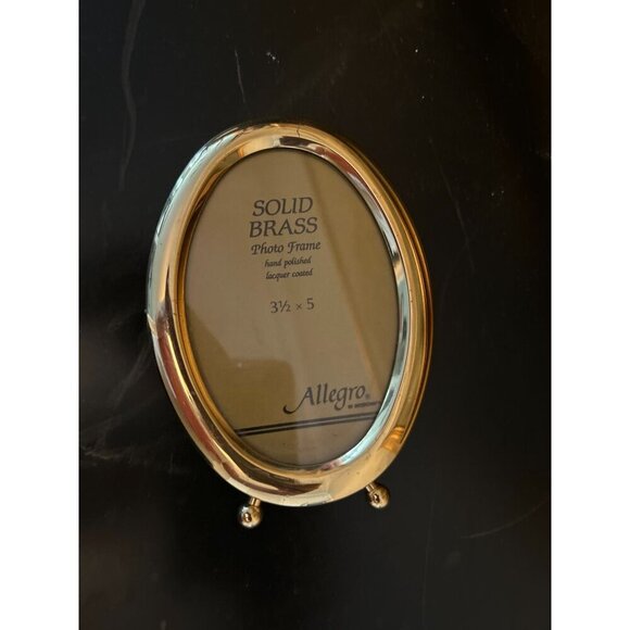 Solid Brass Oval Photo Frame Hand Polished Lacquer Coated 3.5" X 5" Allegro - Picture 5 of 7